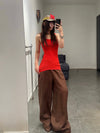 BASERANGE French Silk Linen SEPIA Casual Pants BAS-TRSE-LI-SU25-ZONG